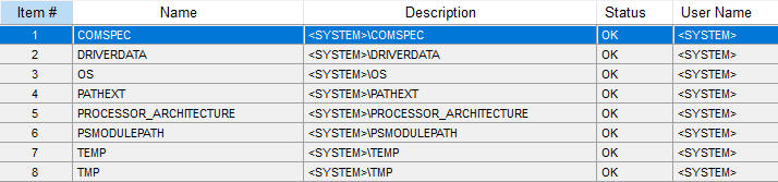 Environmental Variables (System)